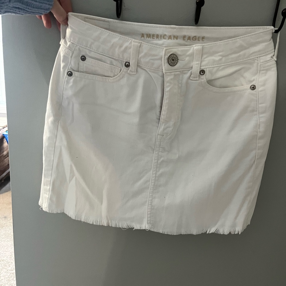 American Eagle Outfitters White Denim Mini Skirt